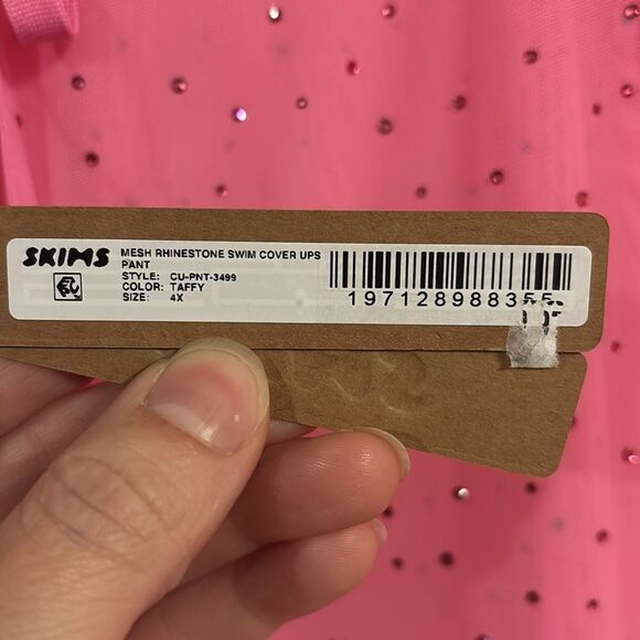 SKIMS Mesh Rhinestone Swim Cover Up in Pink NWT - Picture 8 of 10